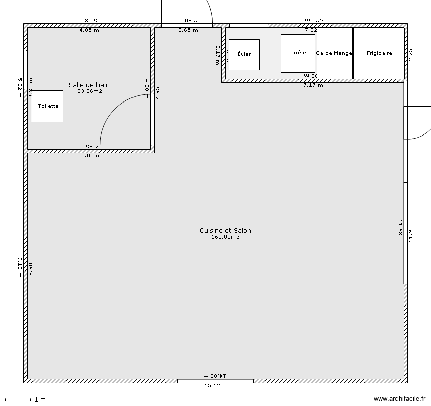 Plan de chalet 2. Plan de 3 pièces et 202 m2