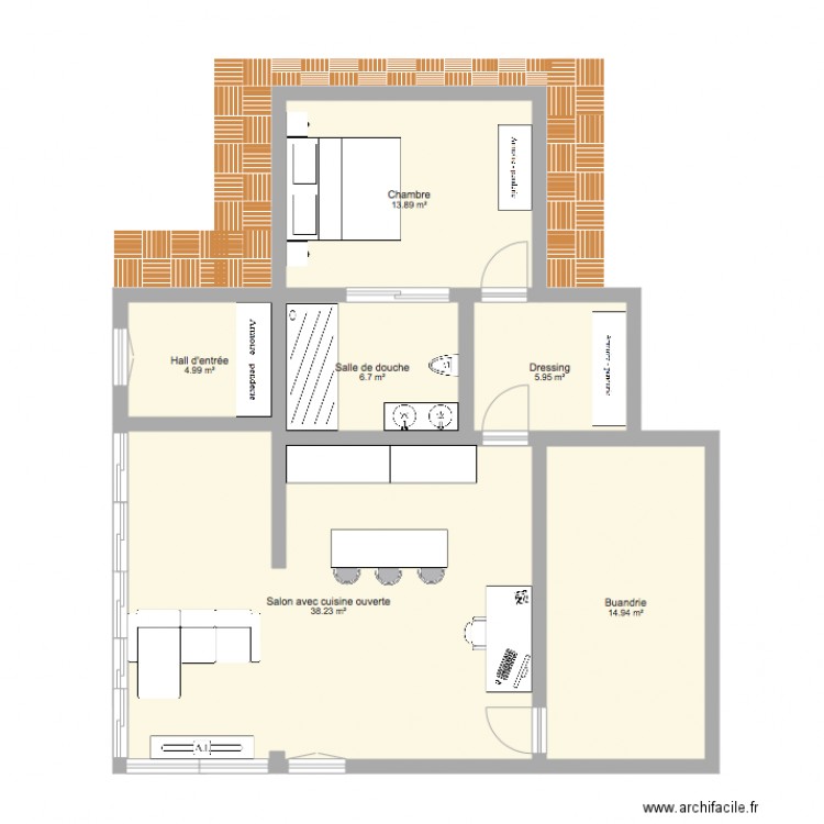Maison Esneux avec extension. Plan de 0 pièce et 0 m2