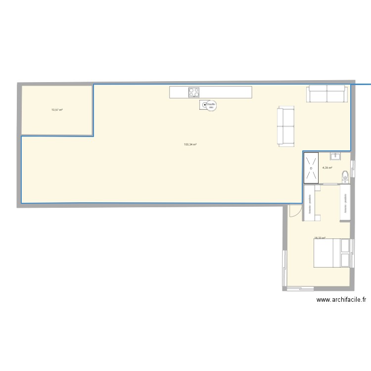 maison 1. Plan de 4 pièces et 134 m2