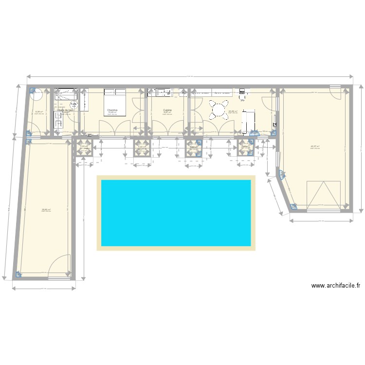 Pool House 260922. Plan de 11 pièces et 141 m2
