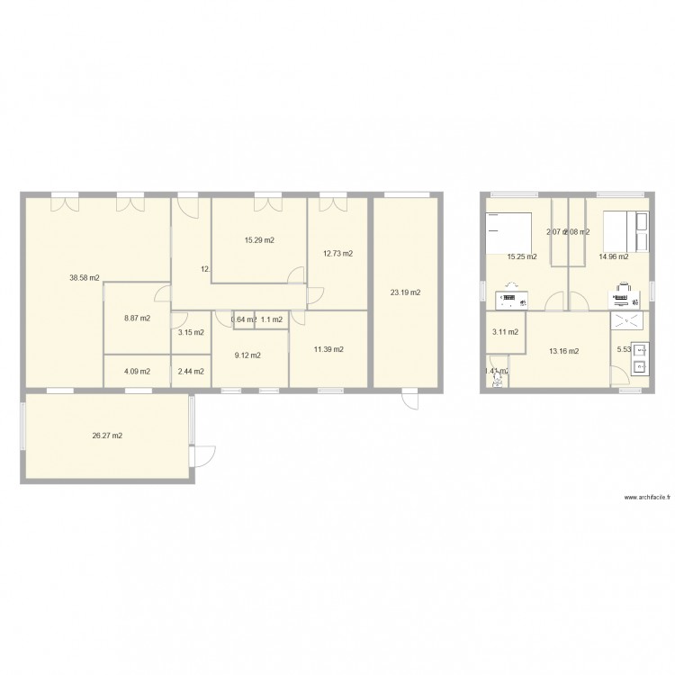 Maison Reyrieux RDC option 3. Plan de 0 pièce et 0 m2