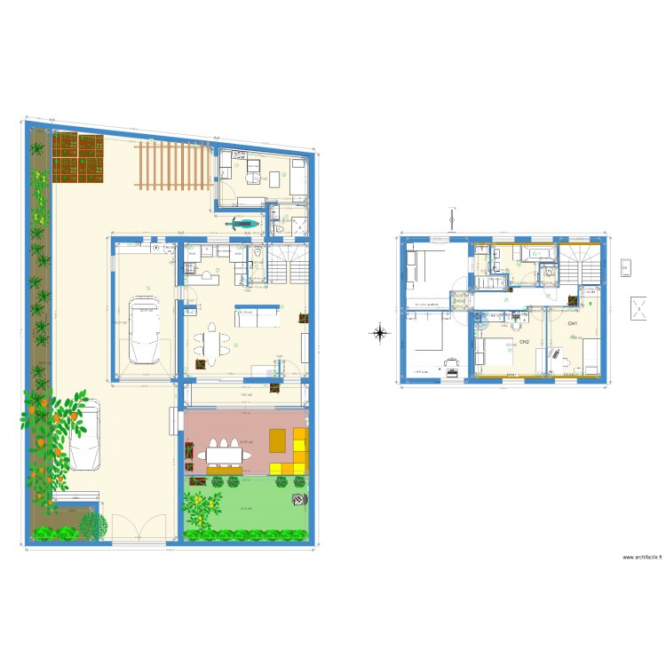 Maison Monteux extension 4ch v2. Plan de 0 pièce et 0 m2