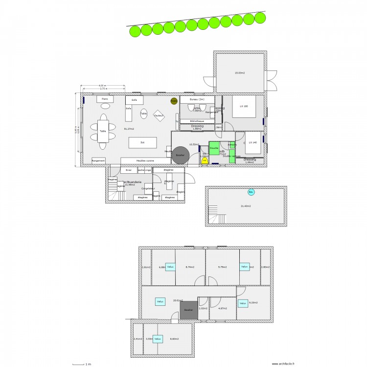 Project avec extension sur la terrasse bureau ouvert v2. Plan de 0 pièce et 0 m2