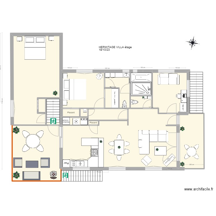 Hermitage villa 3. Plan de 16 pièces et 134 m2