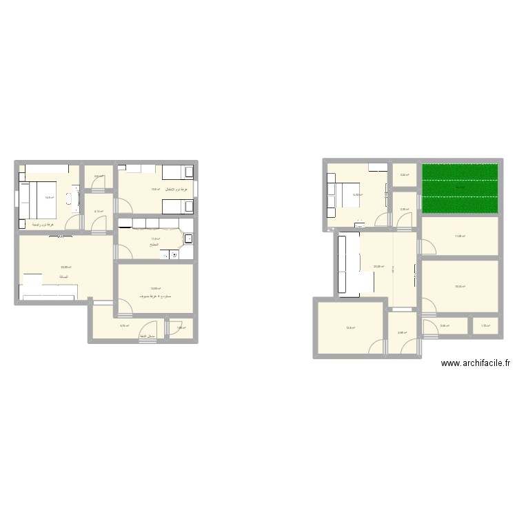 Riyadh Home. Plan de 20 pièces et 196 m2