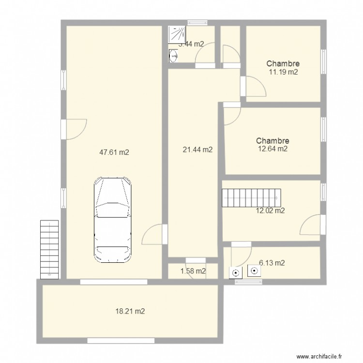Maison Tassin RDC v1. Plan de 0 pièce et 0 m2
