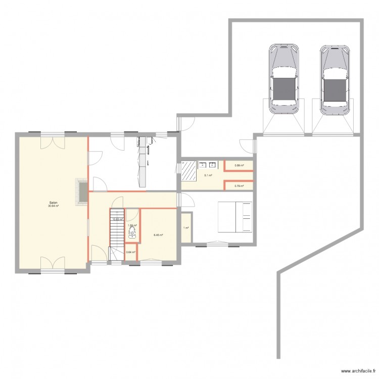 Extension Maison 2. Plan de 0 pièce et 0 m2