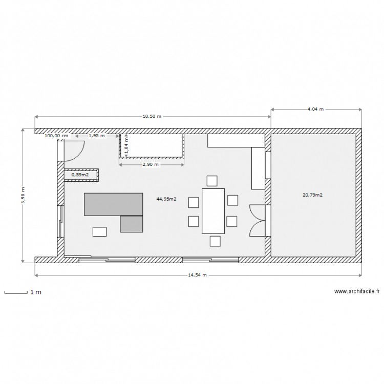 plan maison  10,50 x6.00 RDC. Plan de 0 pièce et 0 m2