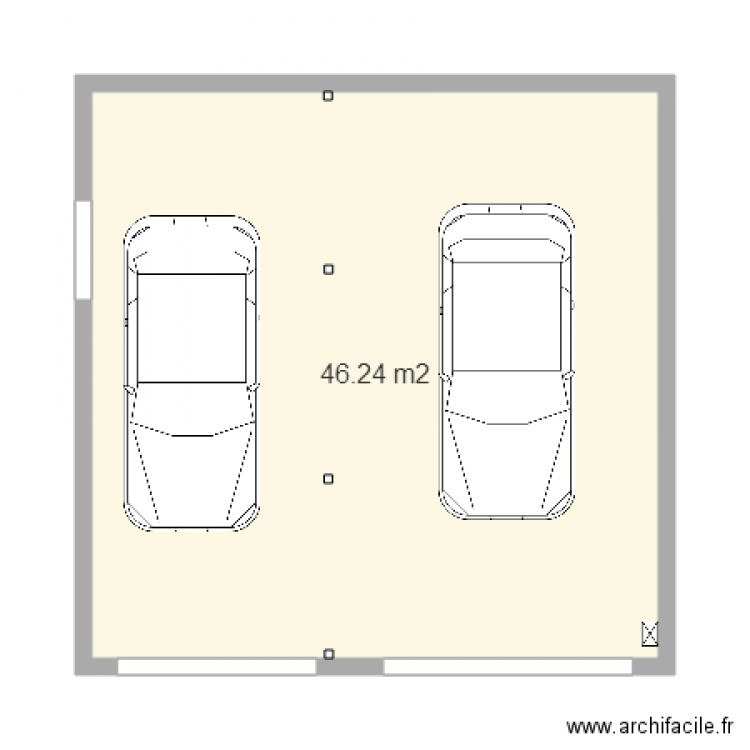garage carré double porte. Plan de 0 pièce et 0 m2