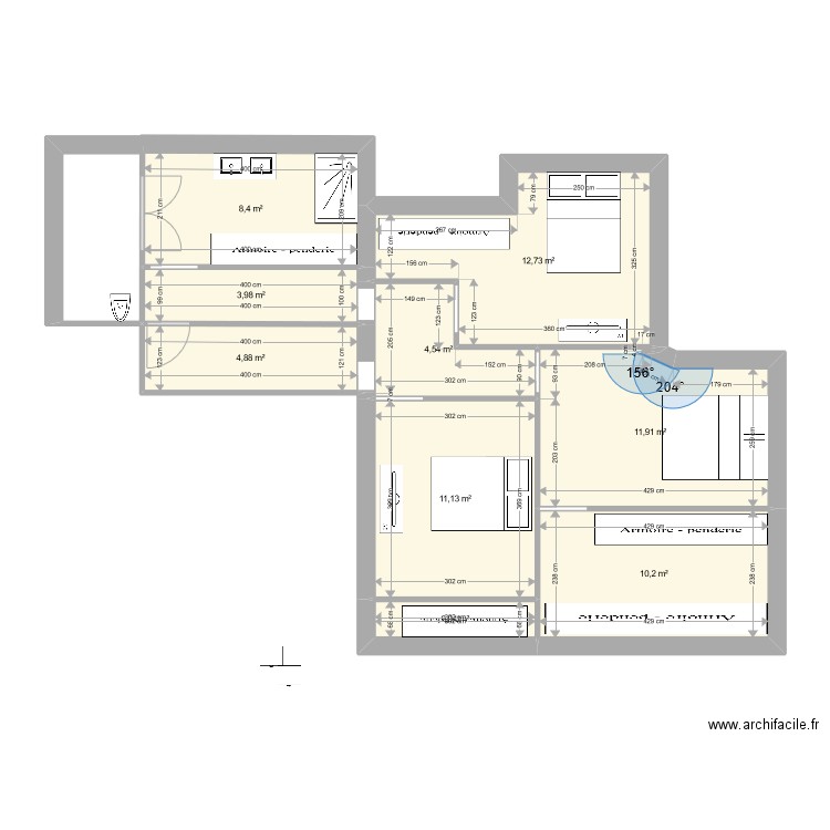 PIN ROLLAND EXTENSION HAUT V3. Plan de 9 pièces et 70 m2