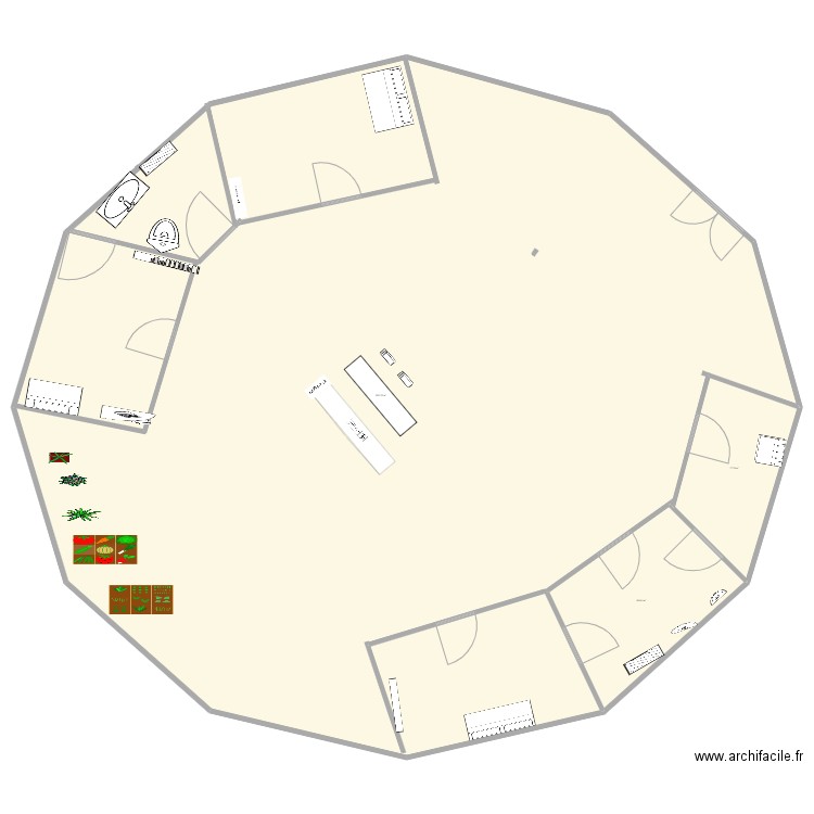 HABITATION MARS. Plan de 3 pièces et 2188 m2