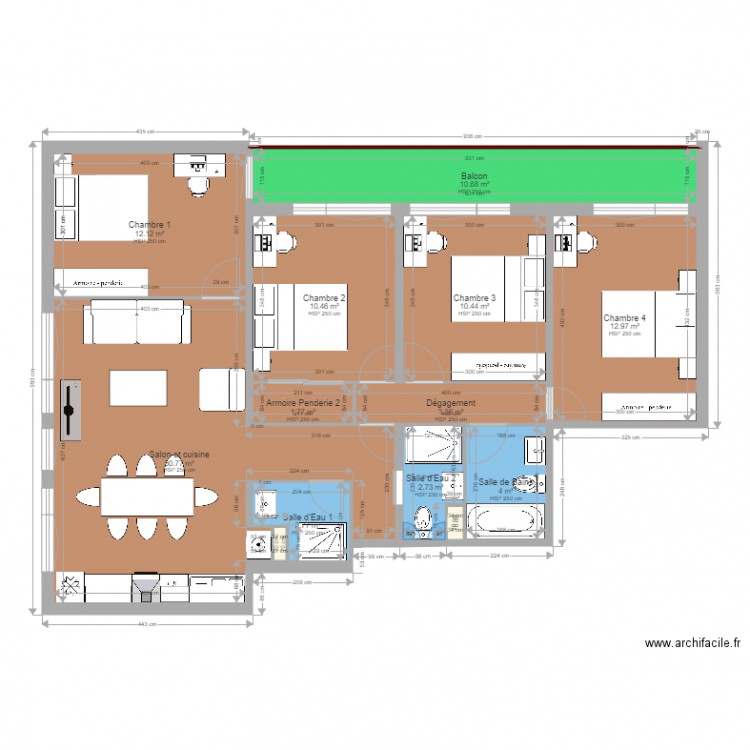 plan Appartement Maman modifié SDE 3. Plan de 0 pièce et 0 m2