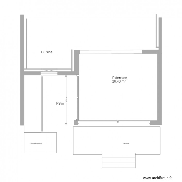 Taillard Rez de Chaussée projet extension B. Plan de 0 pièce et 0 m2