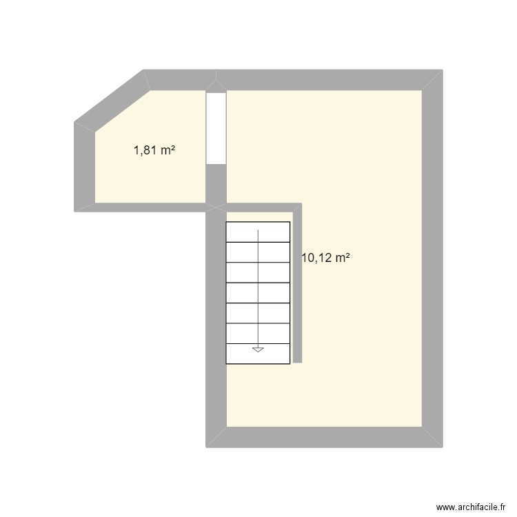RSL-Etage2. Plan de 2 pièces et 12 m2
