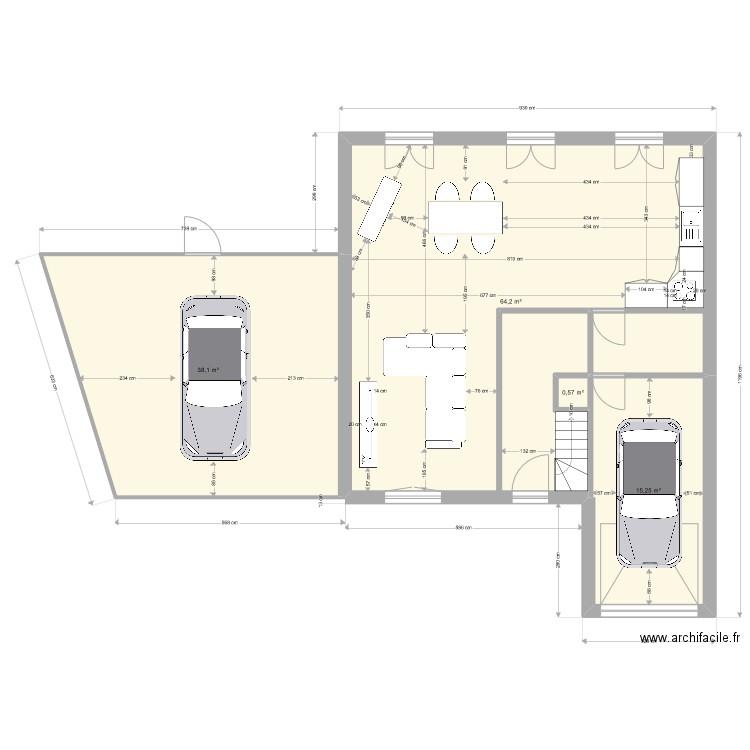 Maison_Taquin_après. Plan de 4 pièces et 118 m2