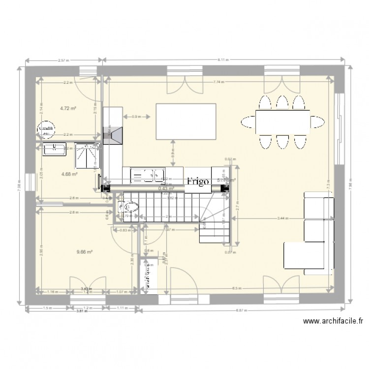 Plan maison RDC V3. Plan de 0 pièce et 0 m2