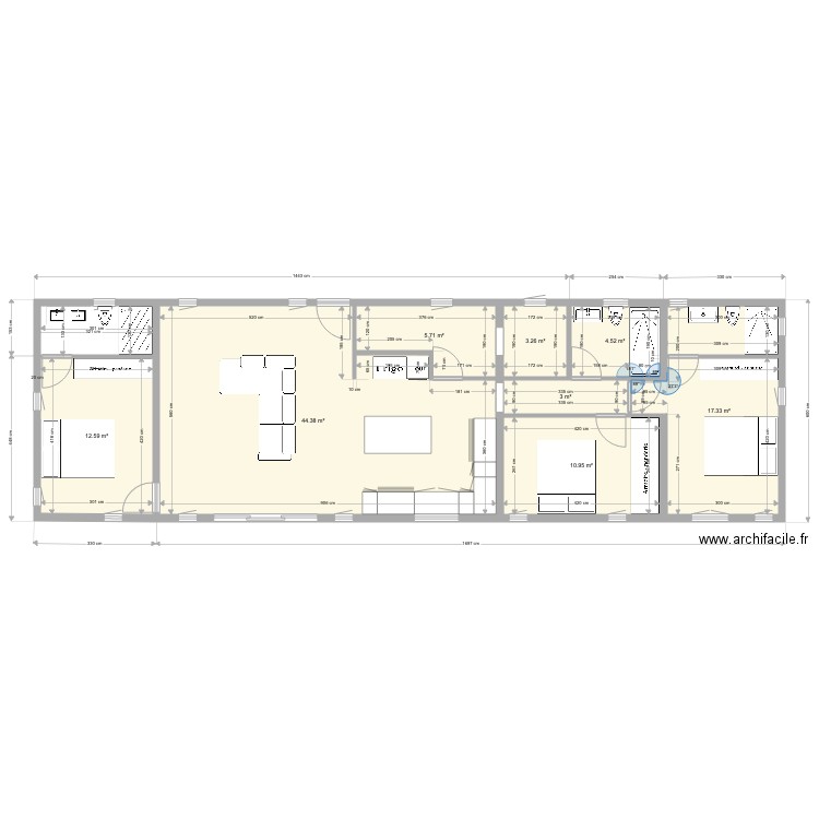 maison rectangle 17082020. Plan de 0 pièce et 0 m2
