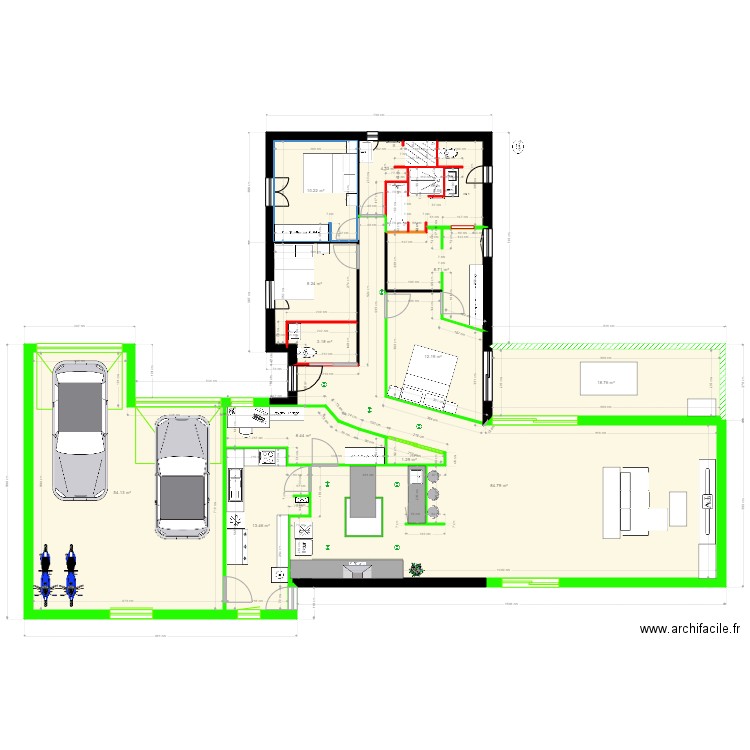 plan principal bis avec mise à jour salle de bain 2. Plan de 0 pièce et 0 m2