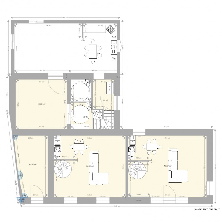 Maison Auffret RDC extension. Plan de 0 pièce et 0 m2