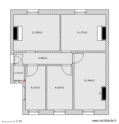 APPART2. Plan de 10 pièces et 57 m2