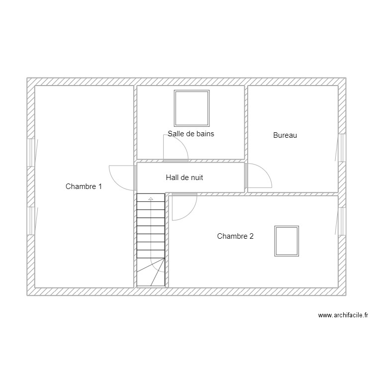 Lecouvet etage. Plan de 4 pièces et 62 m2