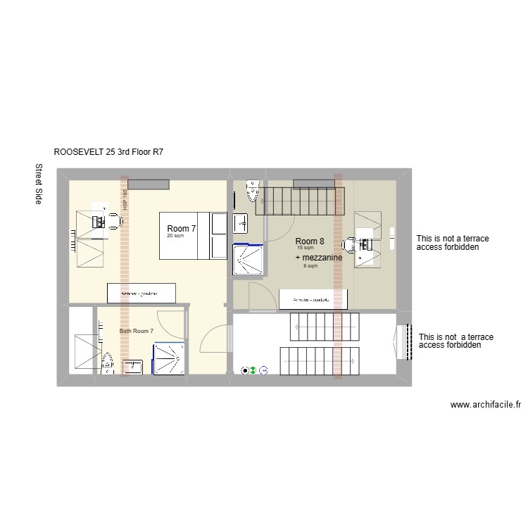 ROOSEVELT 25 House Map. Plan de 33 pièces et 372 m2