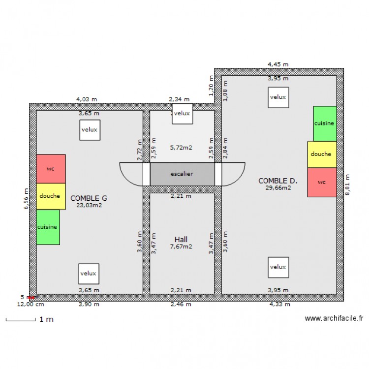 2ème étage - Jouy - Echelle 1/50ème. Plan de 0 pièce et 0 m2