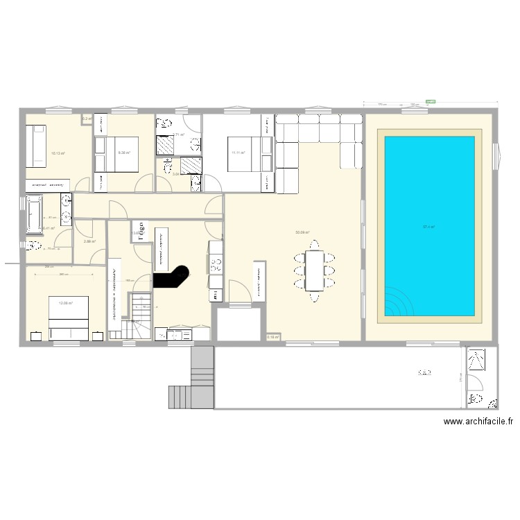 cabine piscine projet 3 du 10 11 2019. Plan de 0 pièce et 0 m2