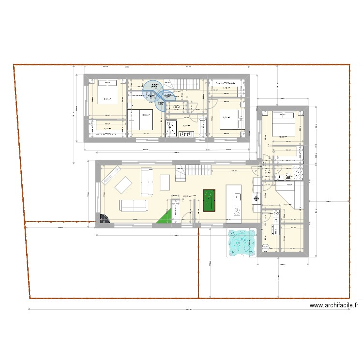 Maison Sainte Marie 2 V5. Plan de 12 pièces et 148 m2