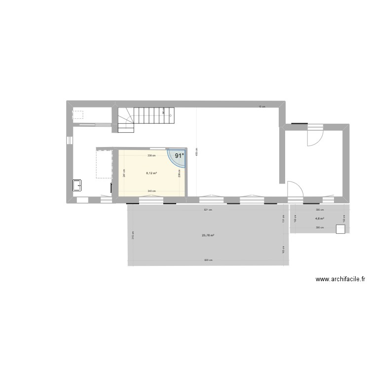 Maison Pastoureaux. Plan de 3 pièces et 38 m2
