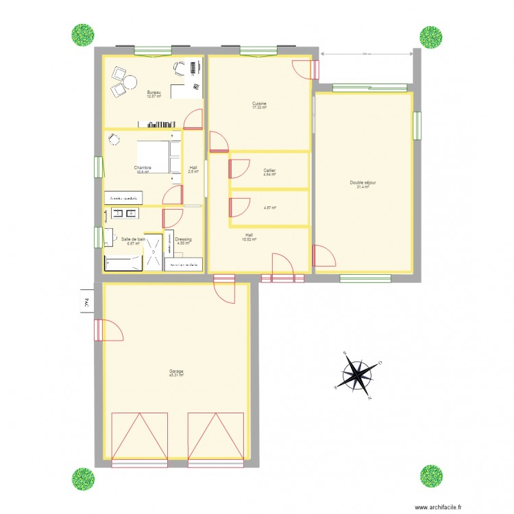Maison semi plain pied V712 Archi. Plan de 0 pièce et 0 m2