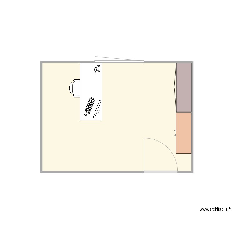 B122-C.Hoteit. Plan de 1 pièce et 9 m2
