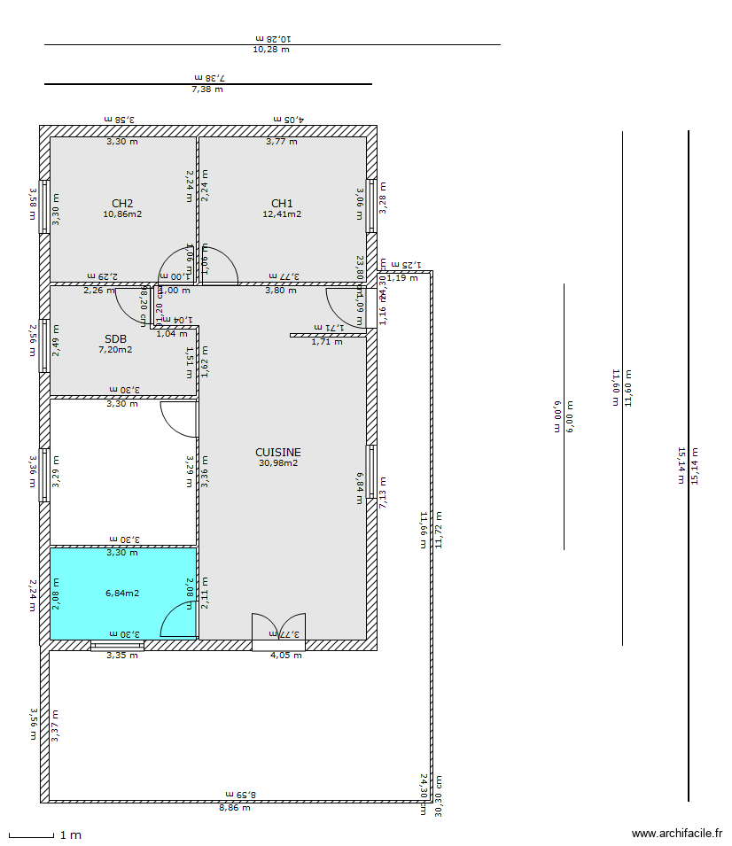 PLAN 4. Plan de 5 pièces et 68 m2
