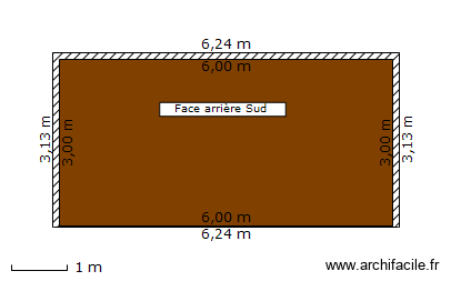 Abri de Jardin Face Sud.. Plan de 1 pièce et 18 m2