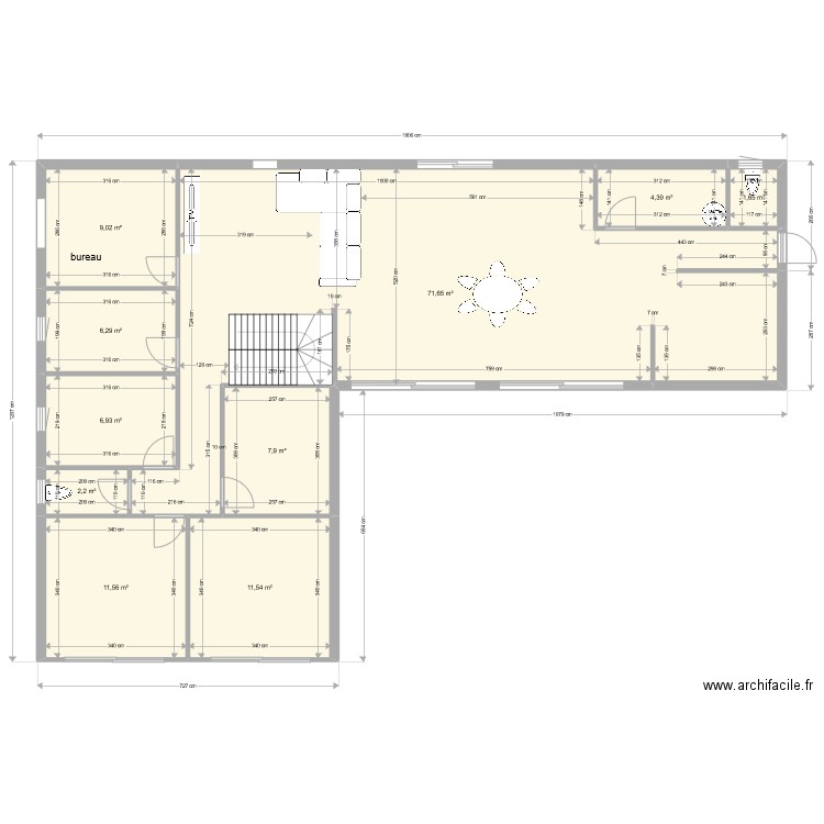 MERVEILLE 2. Plan de 10 pièces et 133 m2
