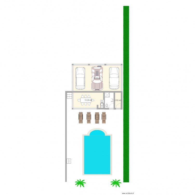 projet piscine maison 1. Plan de 0 pièce et 0 m2