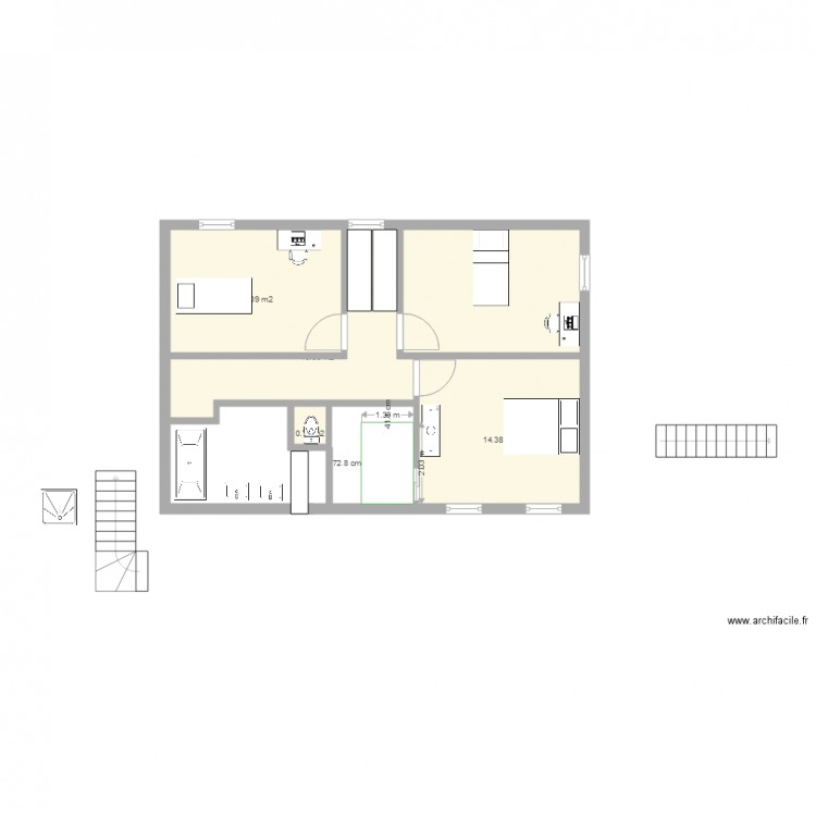 etage avec tranb 2. Plan de 0 pièce et 0 m2