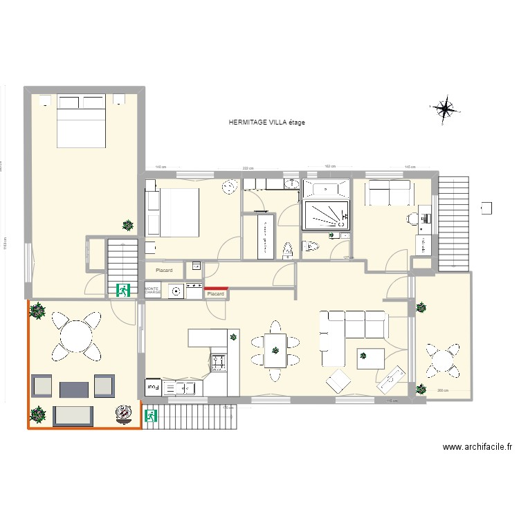 Hermitage villa 2. Plan de 17 pièces et 134 m2