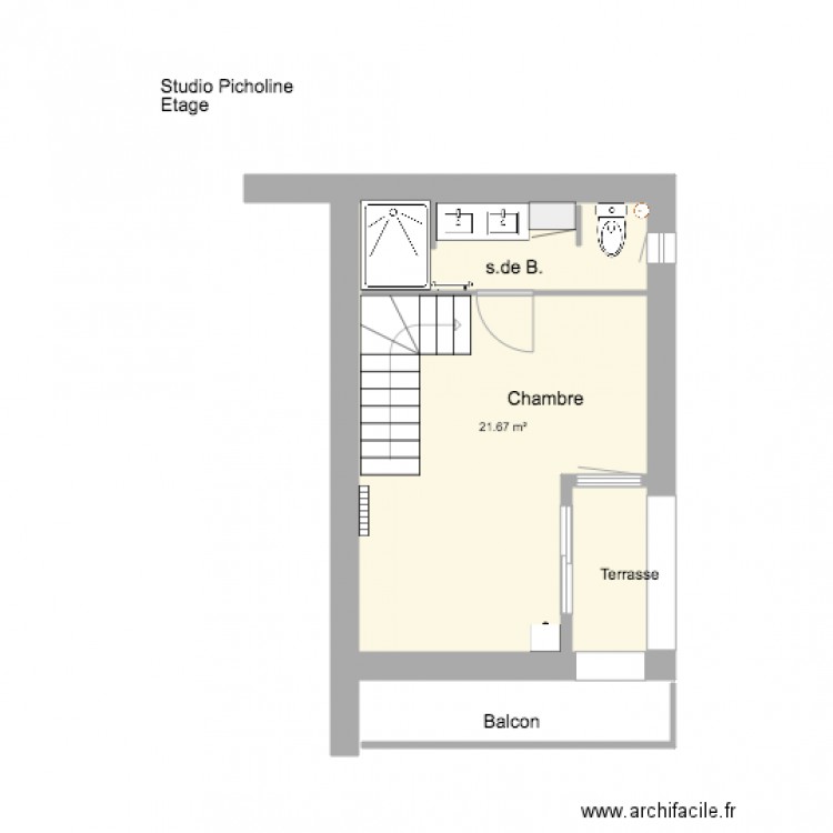Studio Picholine Etage 3 bis. Plan de 0 pièce et 0 m2