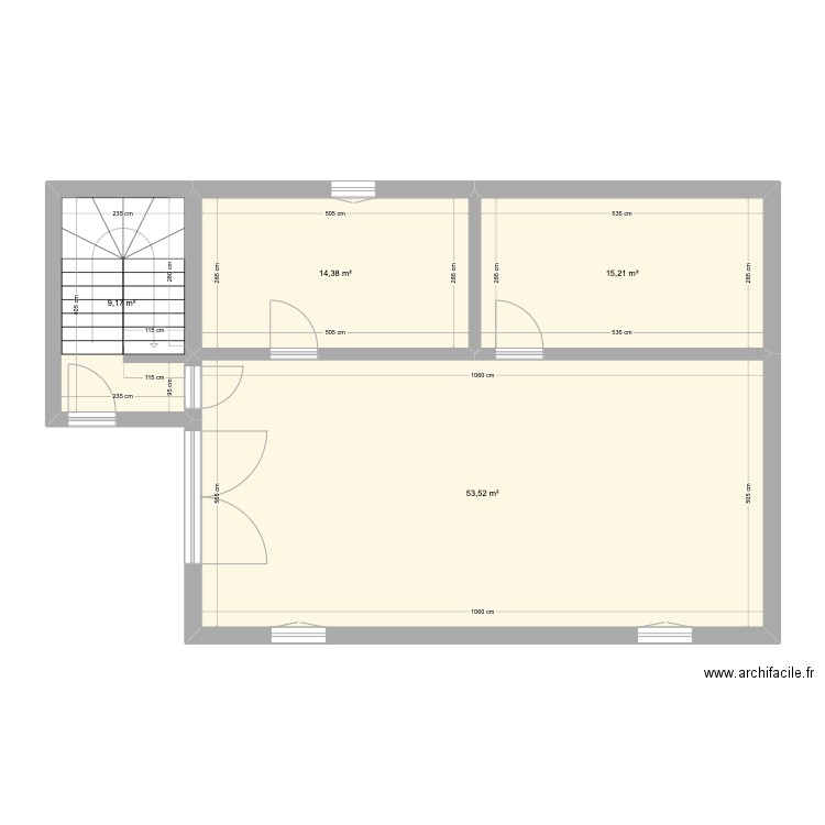 Maison Sanzy. Plan de 4 pièces et 92 m2