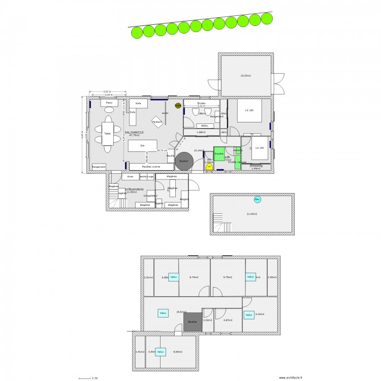 Project avec extension sur la terrasse V3. Plan de 0 pièce et 0 m2