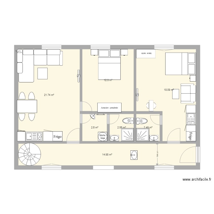 Rami RDC et loft  D 2018 3 étages option 2. Plan de 0 pièce et 0 m2
