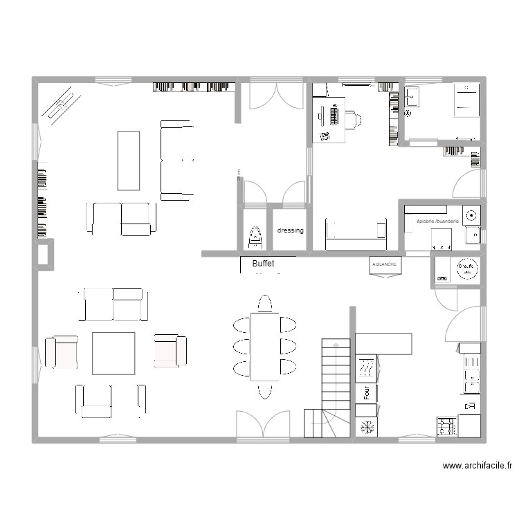 projet St Brev 2. Plan de 8 pièces et 122 m2