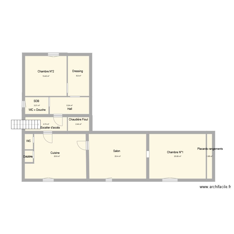 Plan Appartement de Picon  Logement de fonction Badri. Plan de 0 pièce et 0 m2