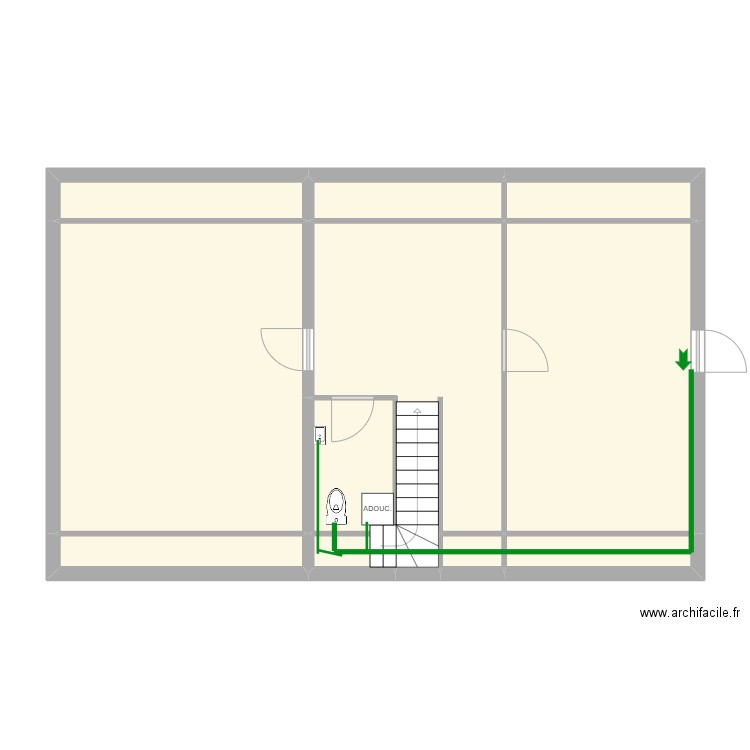 DAVID/GAUCHER - ETAGE évacuation. Plan de 12 pièces et 84 m2