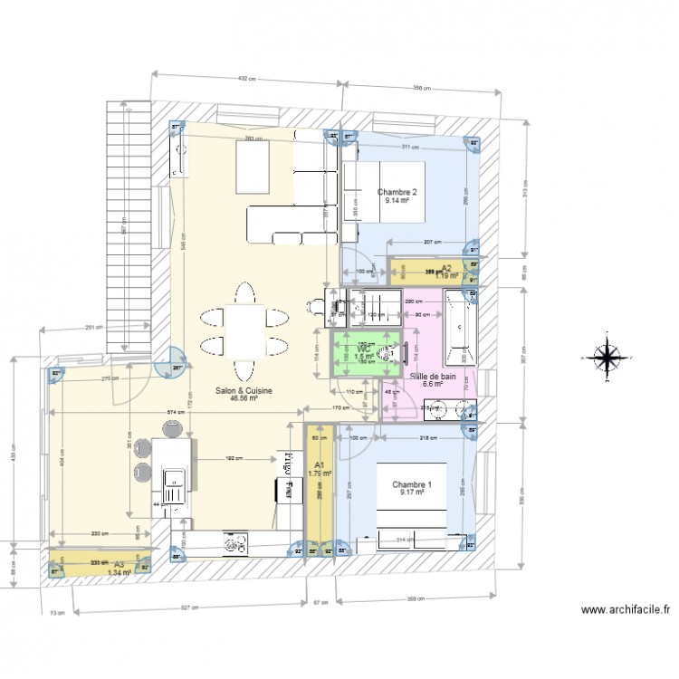 Projet maison version 3. Plan de 0 pièce et 0 m2