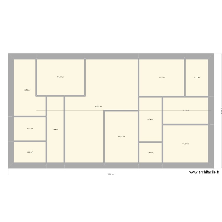 Angera2. Plan de 13 pièces et 163 m2