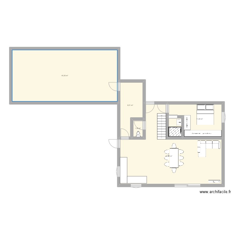 Maison. Plan de 6 pièces et 115 m2