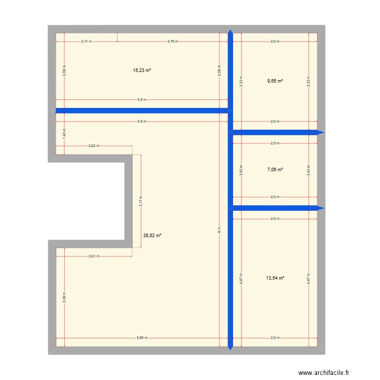 landivisiau4. Plan de 5 pièces et 84 m2