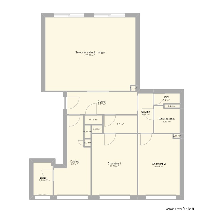 appartement evreux 80 m². Plan de 17 pièces et 81 m2